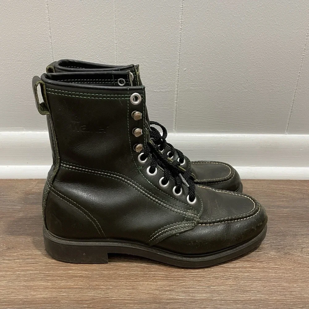Walker Shoes Green VTG Lace Up Boots Forest Outdoor Gorpcore Granola